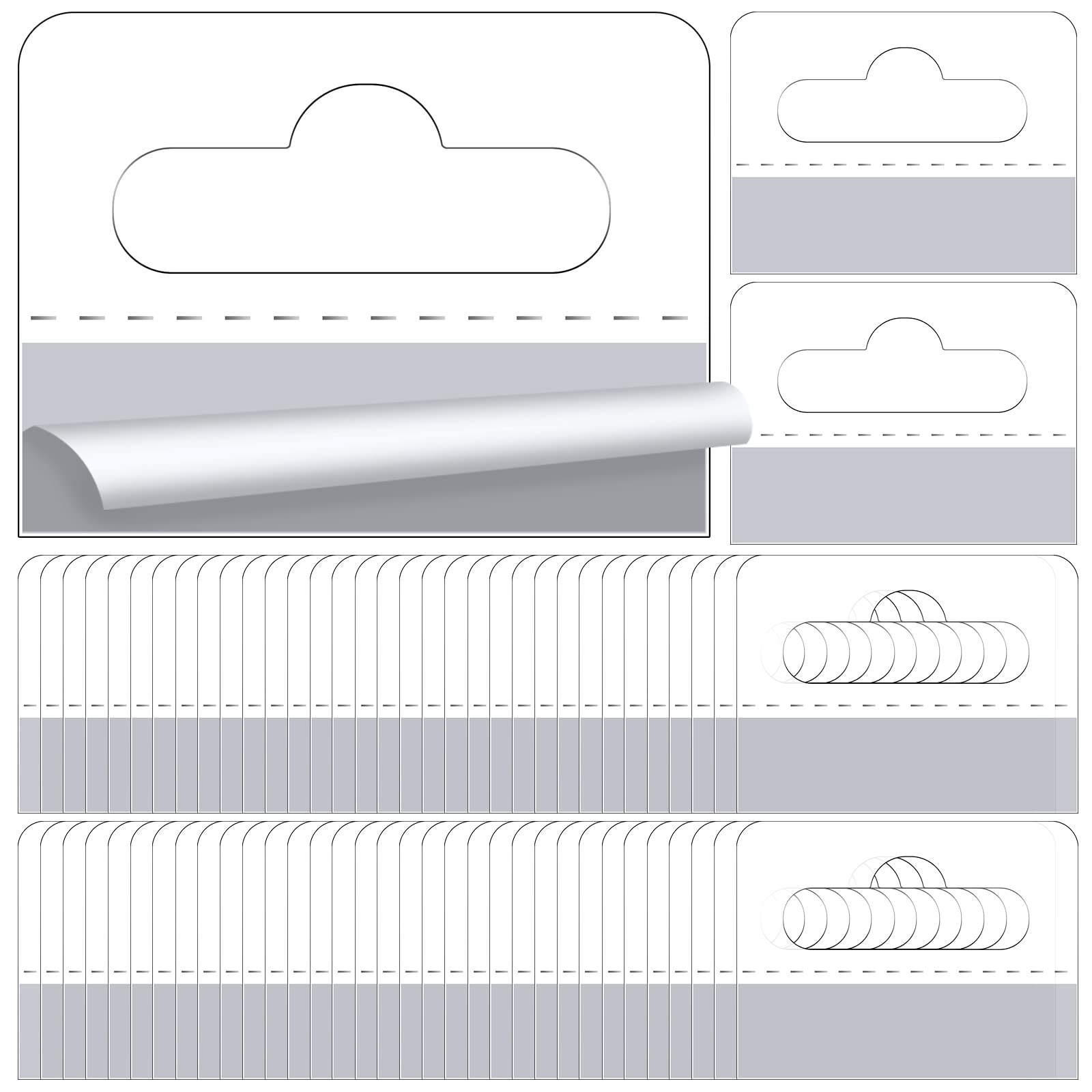 JETTINGBUY 300 Pcs Self Adhesive Hang Tabs Hooks Clear Plastic Adhesive