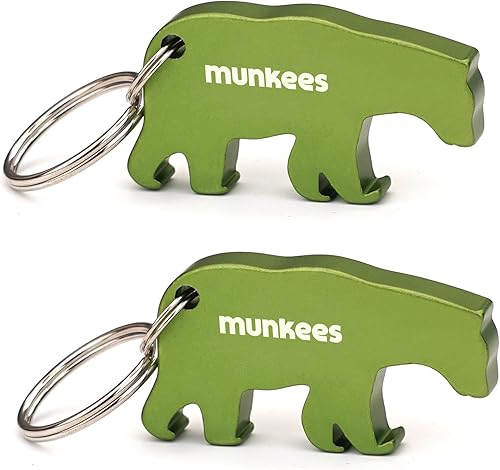 Little Bear - Llavero abridor de botellas, paquete de 2 abridores de cerveza de aluminio, accesorios de viaje al aire libre, color verde