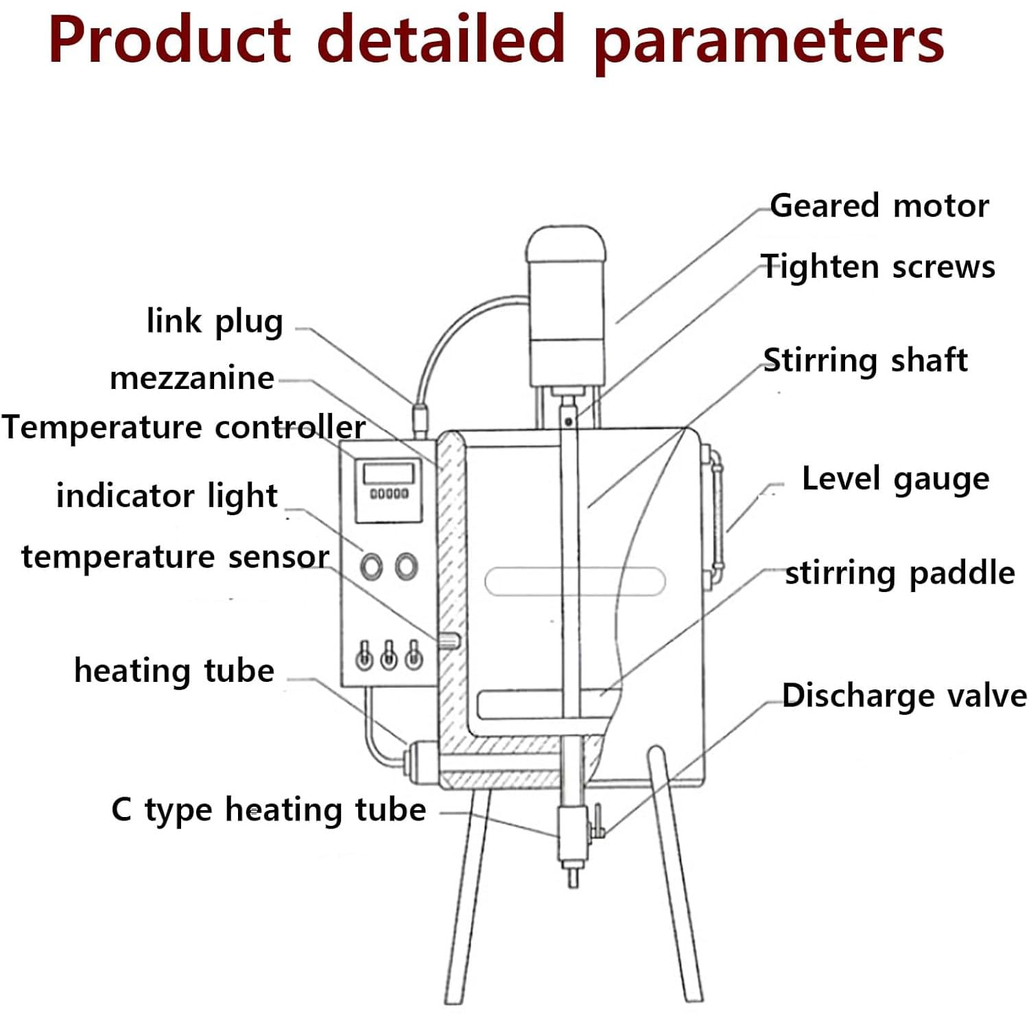 Máquina de llenado de mezcla de calefacción de 15 L, relleno líquido de pasta eléctrica de acero inoxidable, temperatura de 90-150 °C, boquilla de 8 mm, para lápiz labial, esmalte de zapatos