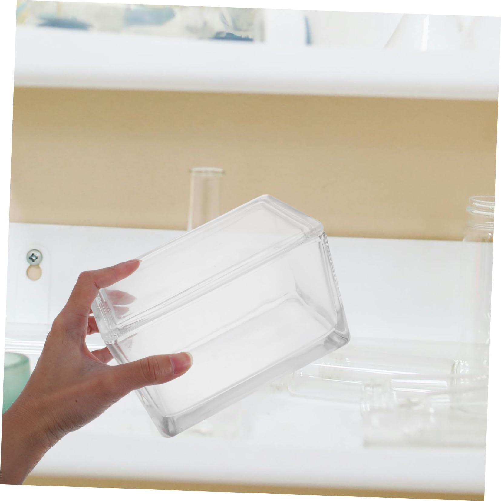 Garneck Transparenter Glas färbecylinder mit Konkaven Objektträgern Wiederverwendbar und Bruchsicher Flexibler Ständer für Stehende und Liegende Anwendung Großer Fassungsvermögen für