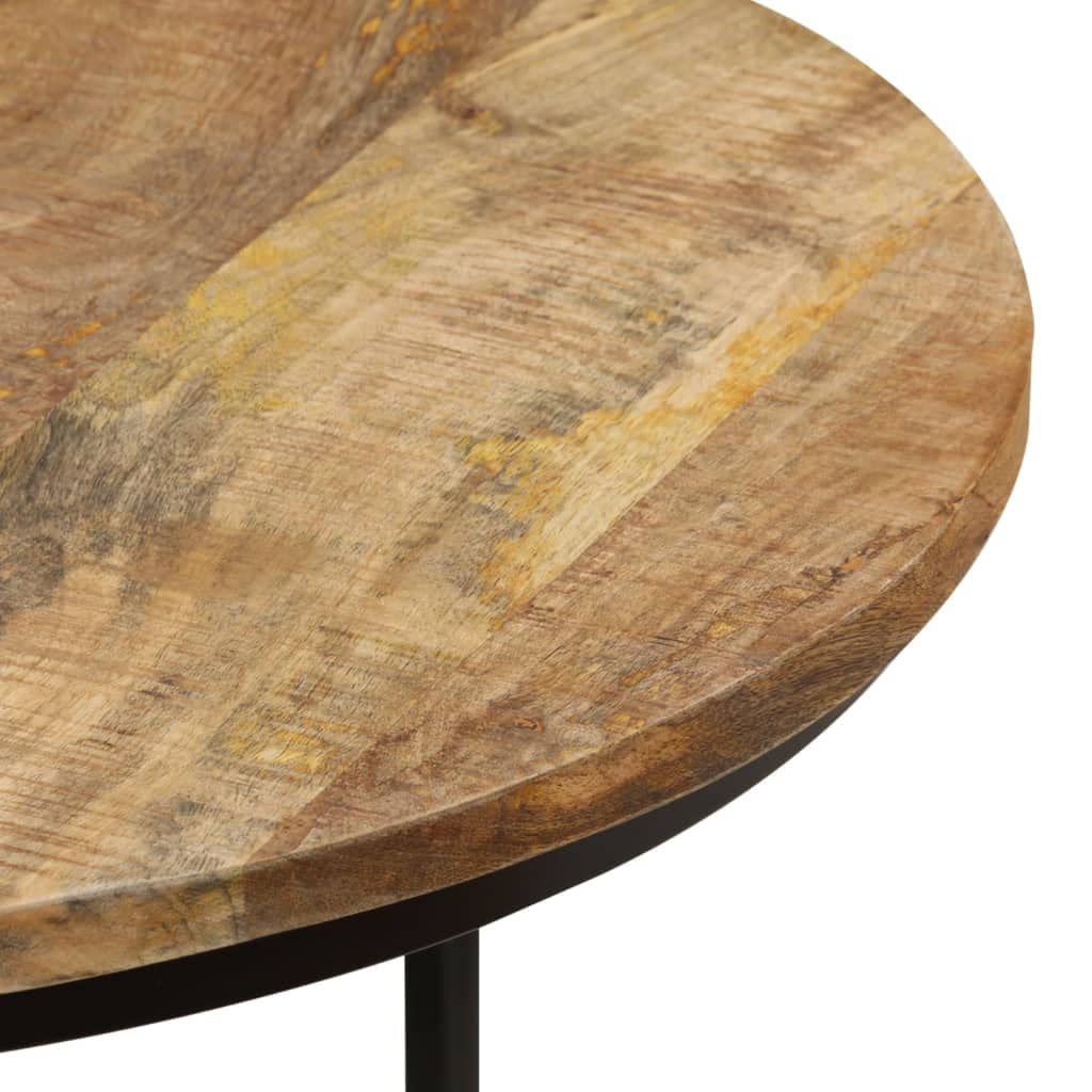 vidaXL 2X Madera Rugosa de Mango Mesas Apilables Auxiliar Consola Mesita Salón Lateral Té Café Sofá Sala de Estar Muebles Mobiliario