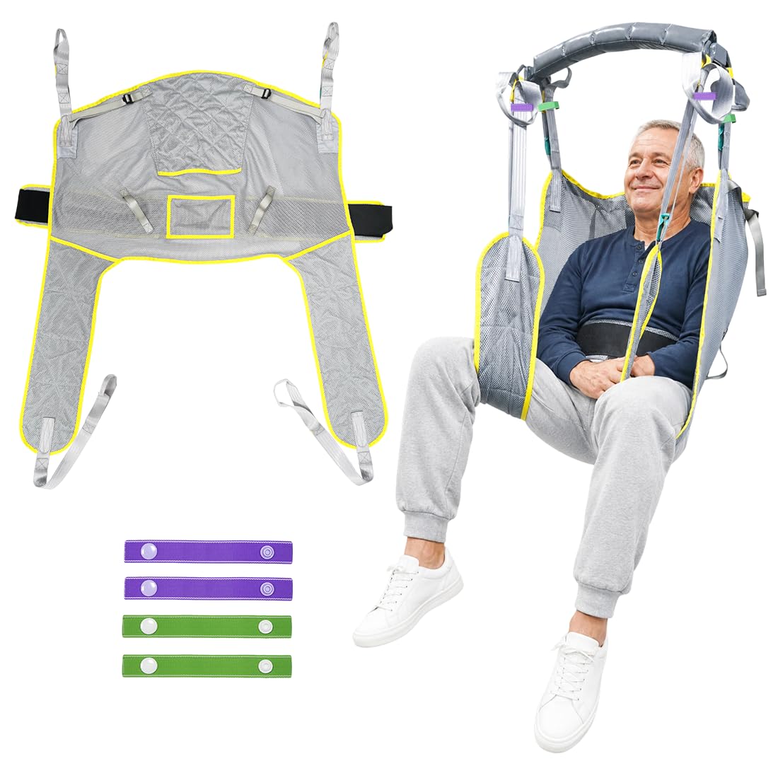 Ehucon sangle de levage à jambes divisées avec appui-tête (M)