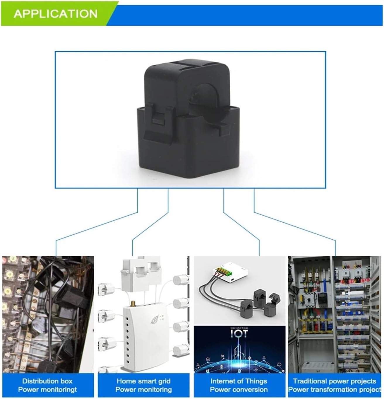 KCT-10 60A/60mA CL:0.5クランプ Rogowski コイルスプリットコア電流変圧器