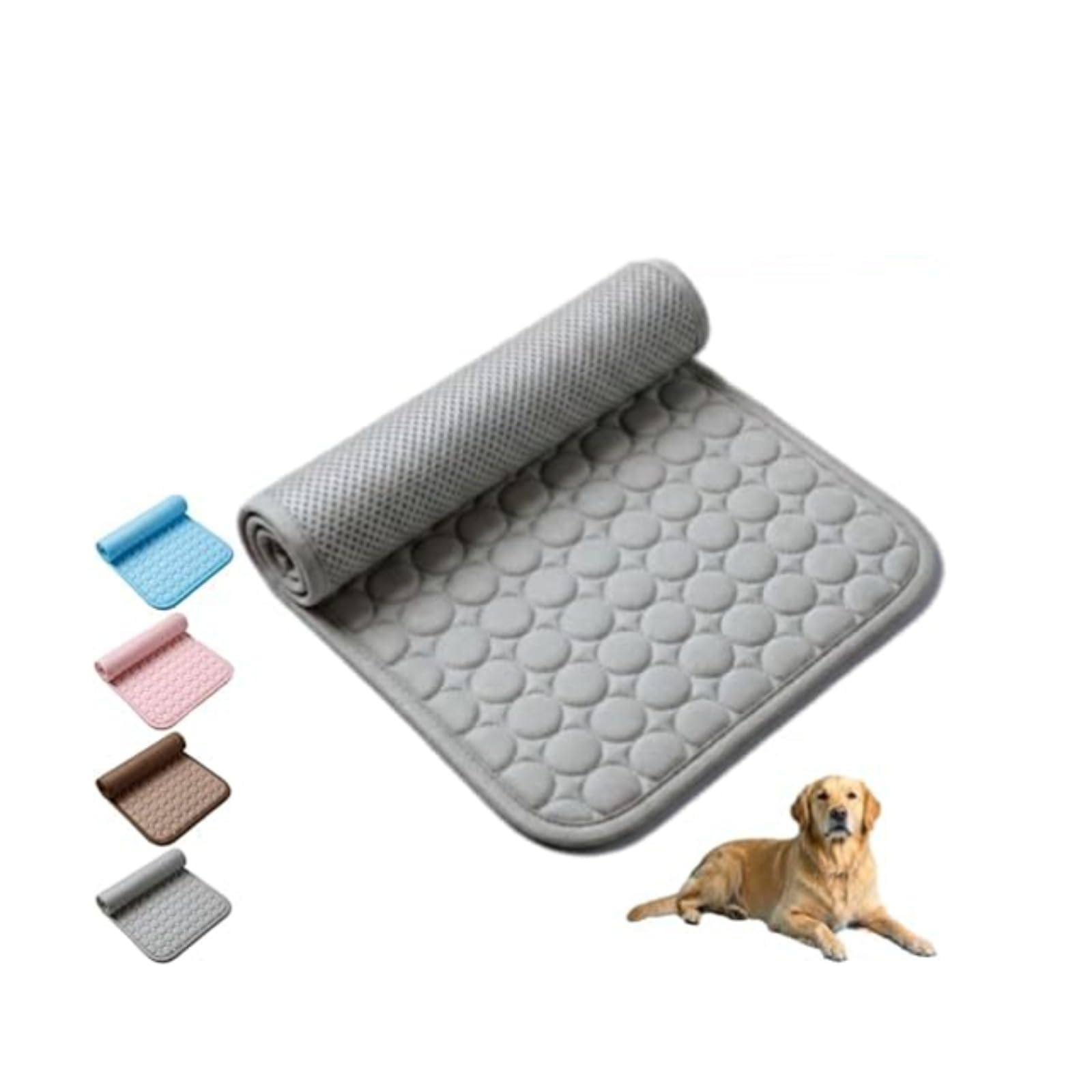 millionshare Mr Fluffy Friend Pet Cooling Mat, self-cooling ice silk pad for dogs and cats, washable for summer (Grey,XL-100X70)