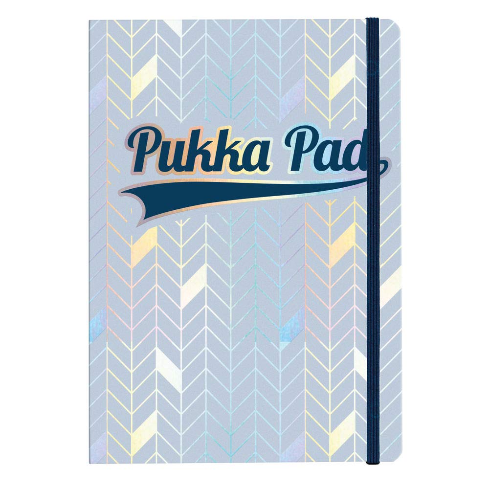Pukka PadGlee A5 Journals – Pack of 3 Notebooks with 192 Pages, 96 Sheets of Lined 80GSM Paper and Elasticated Closure for Everyday School, Office, and Personal Notes - Light Blue, 8.27 x 5.83in