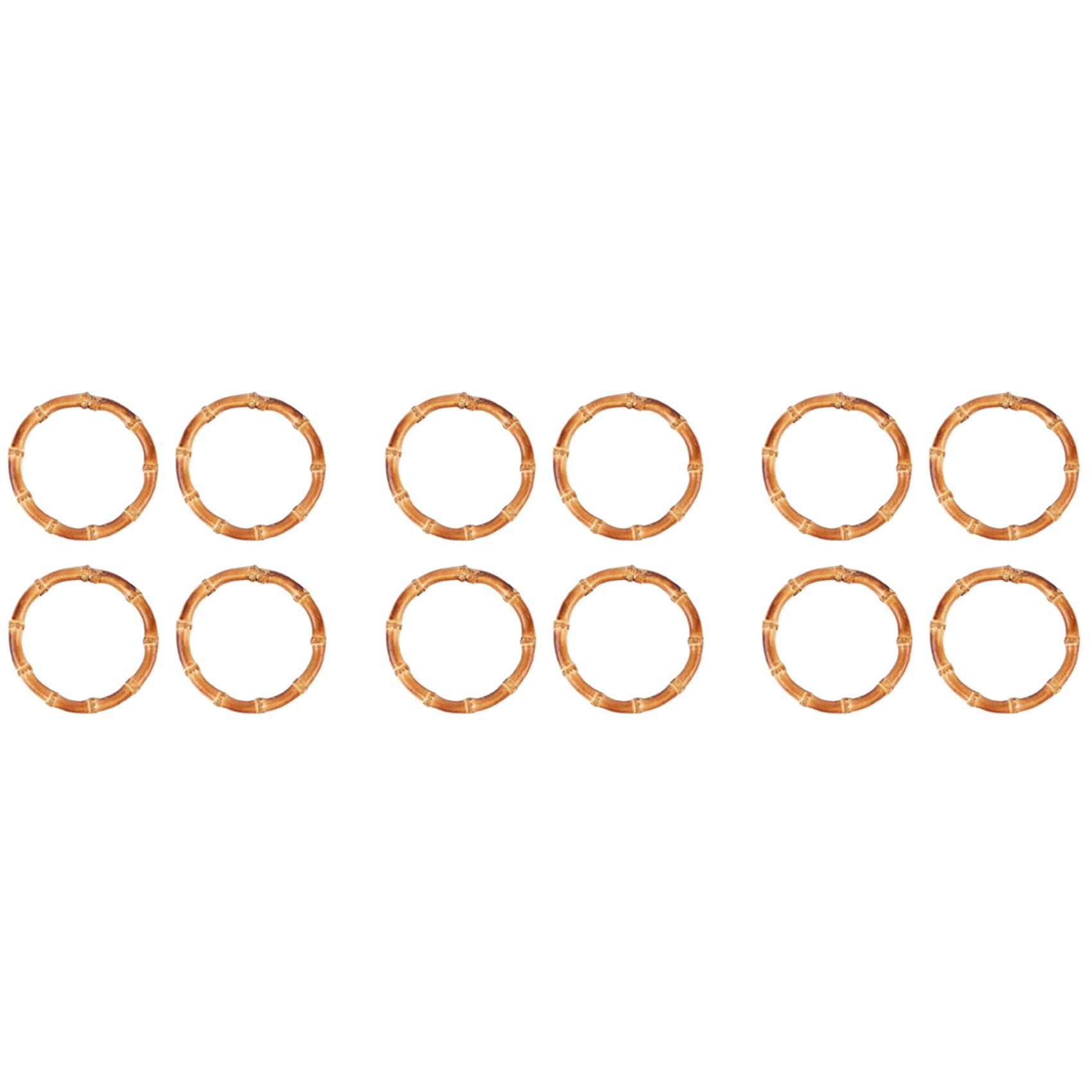 Hndhbfgrt 12Pcs Wooden Round Bamboo Bag Handle Replacements Handmade Bag Purse Making Handles for Handbag Crafting