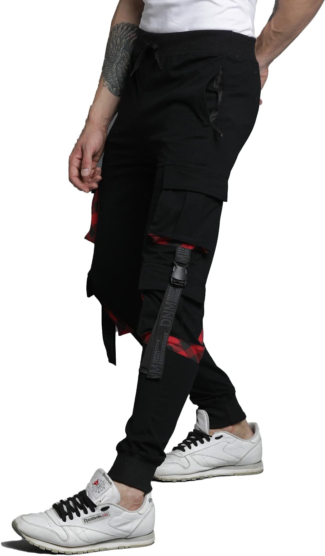 ManiacMen's Cargo Black Cotton Jogger
