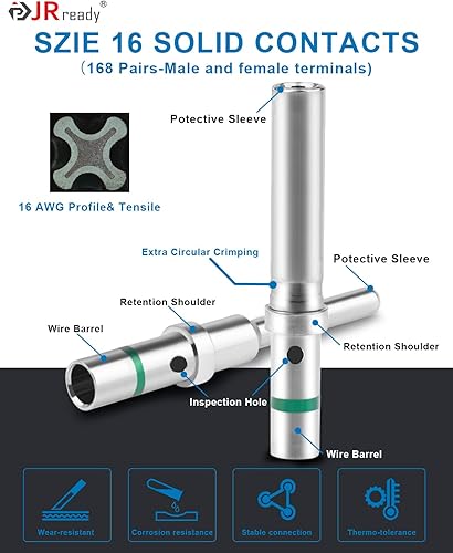 Miniatura 7 de JRready ST6110 Deutsch Kit de conector con conector impermeable de 2 pines, conectores DT de 3, 4, 6, 8, 12 pines, herramienta de crimpado Deutsch