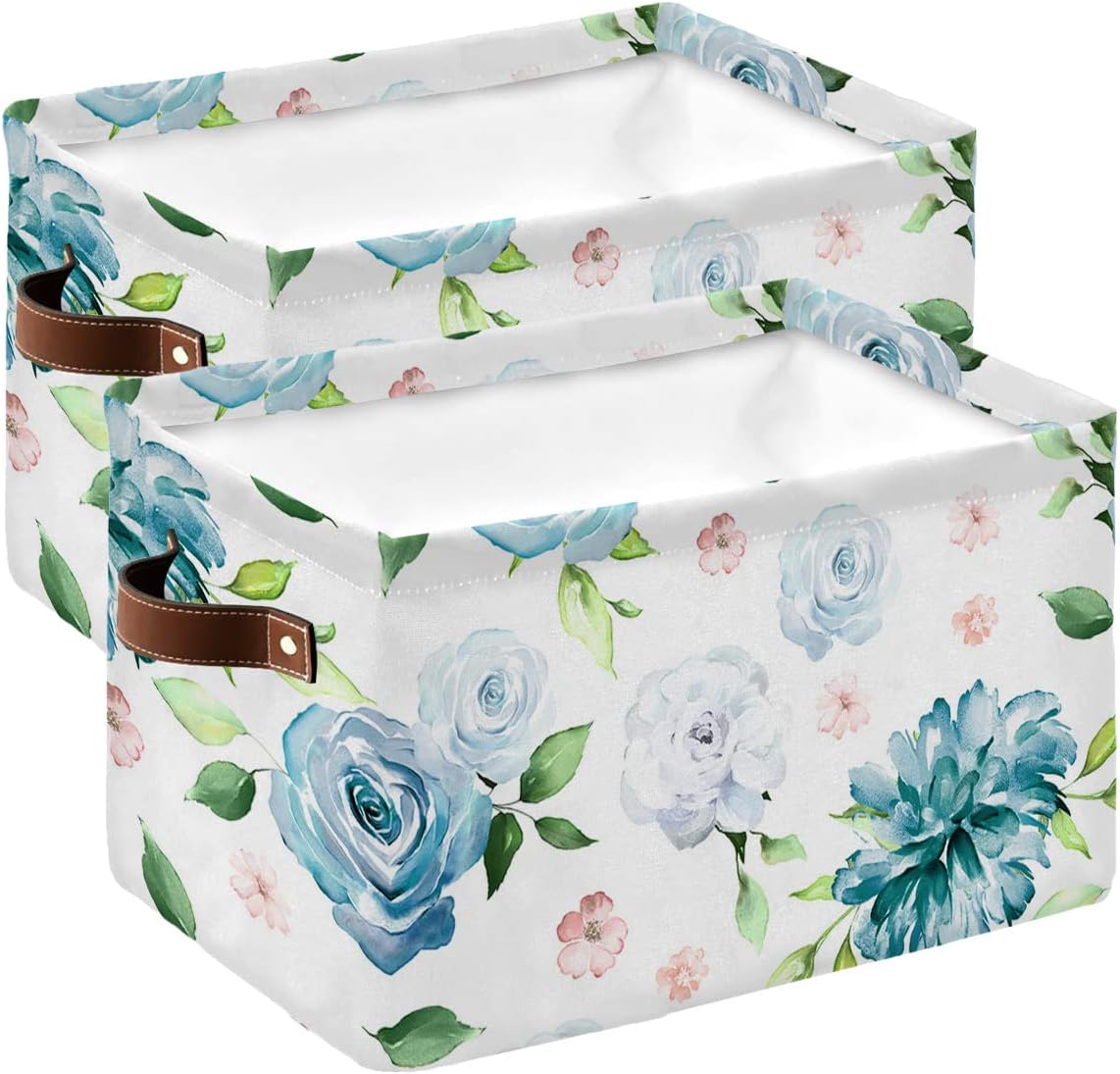 Cube Storage Bins Cloth Towel Organizer Watercolor Blue