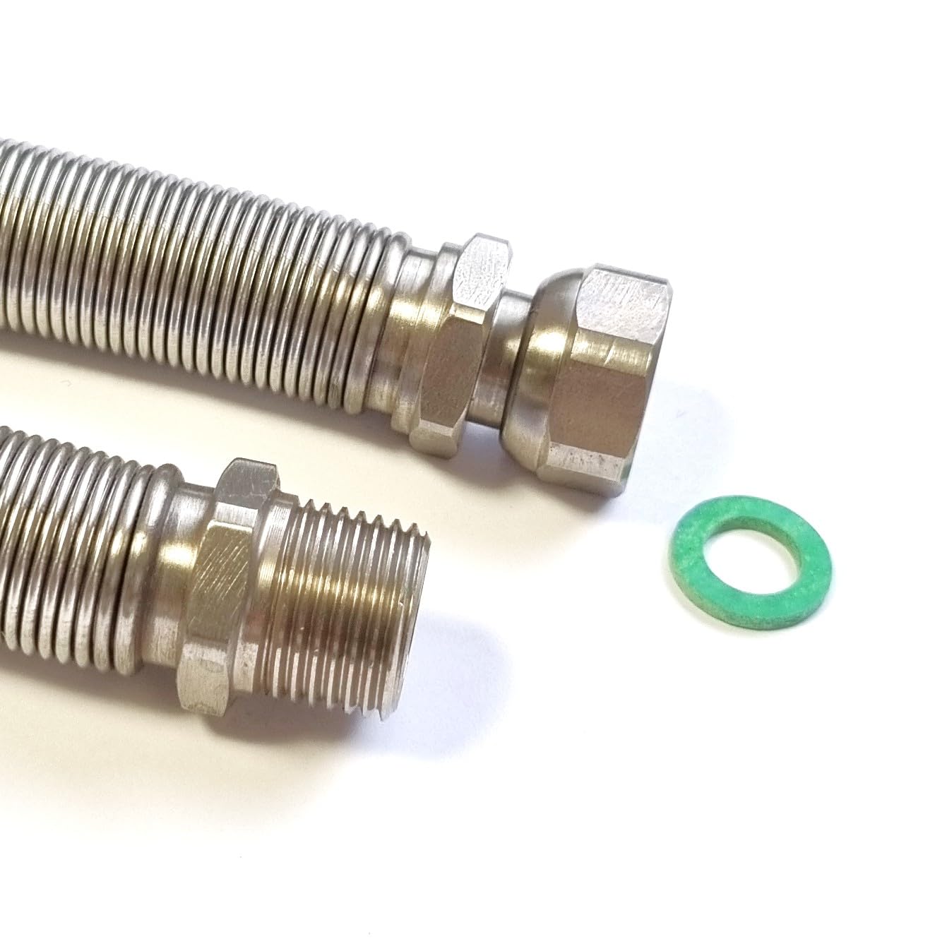 DN25 Wellrohr 1"ÜM x 1"AG ziehbar von 750mm - 1500mm ausziehbar Edelstahl Solarrohr