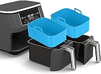 Vista 9 de Olla de silicona para freidora de aire Cesta rectangular reutilizable para freidora de aire, olla para hornear de alta temperatura, sartén