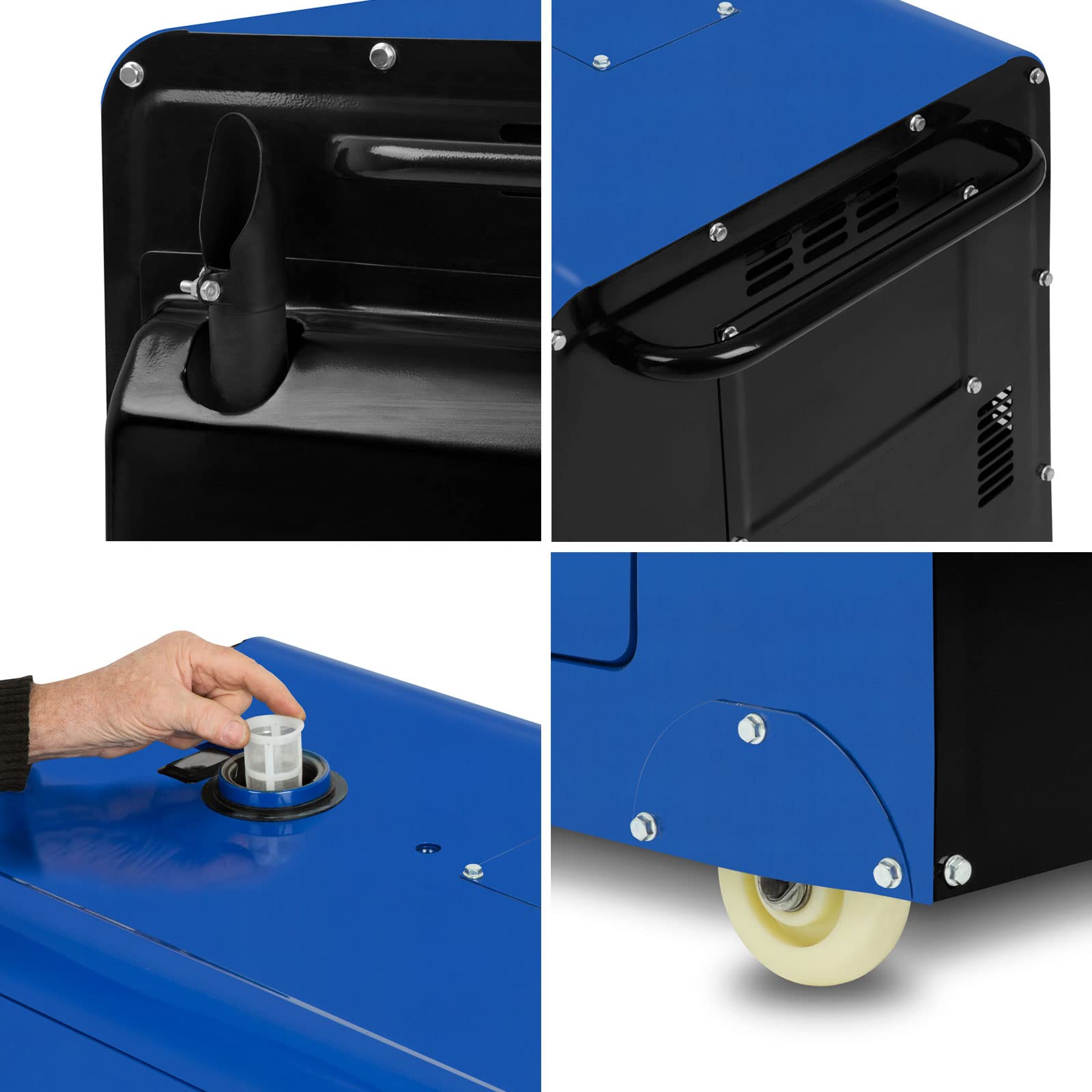 EBERTH 5000 Watt Groupe Electrogene Diesel, Generateur Electrique avec Moteur Diesel 10 CV, 4 Temps, Démarreur électrique, 2x 230V, 1x 12V, Régulateur AVR, Sécurité Niveau d'huile