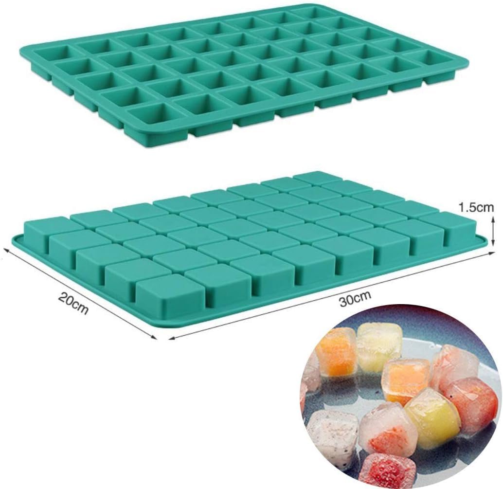 Paquete de 2 moldes de silicona cuadrados de 40 cavidades – para bombas de grasa, trufas keto, cubitos de hielo para whisky y fabricación de dulces, antiadherentes, aptos para congelador a 2