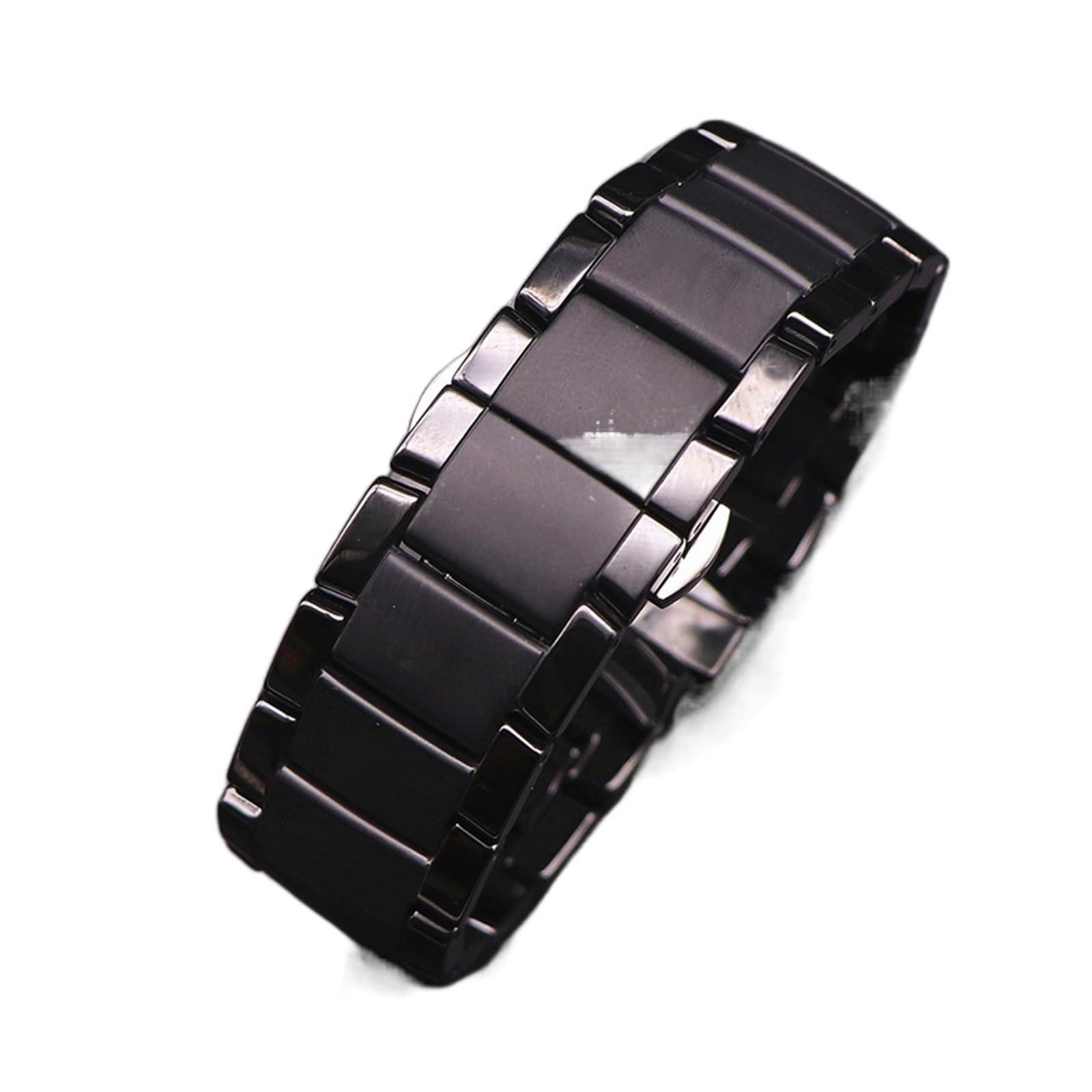 HMFANG Cinturino in Acciaio Inossidabile Ceramico 22mm 24mm Compatibile con Orologio Armani Modello AR1452 AR1451 Cinturino Cinturino Nero Opaco Accessori Cinturino