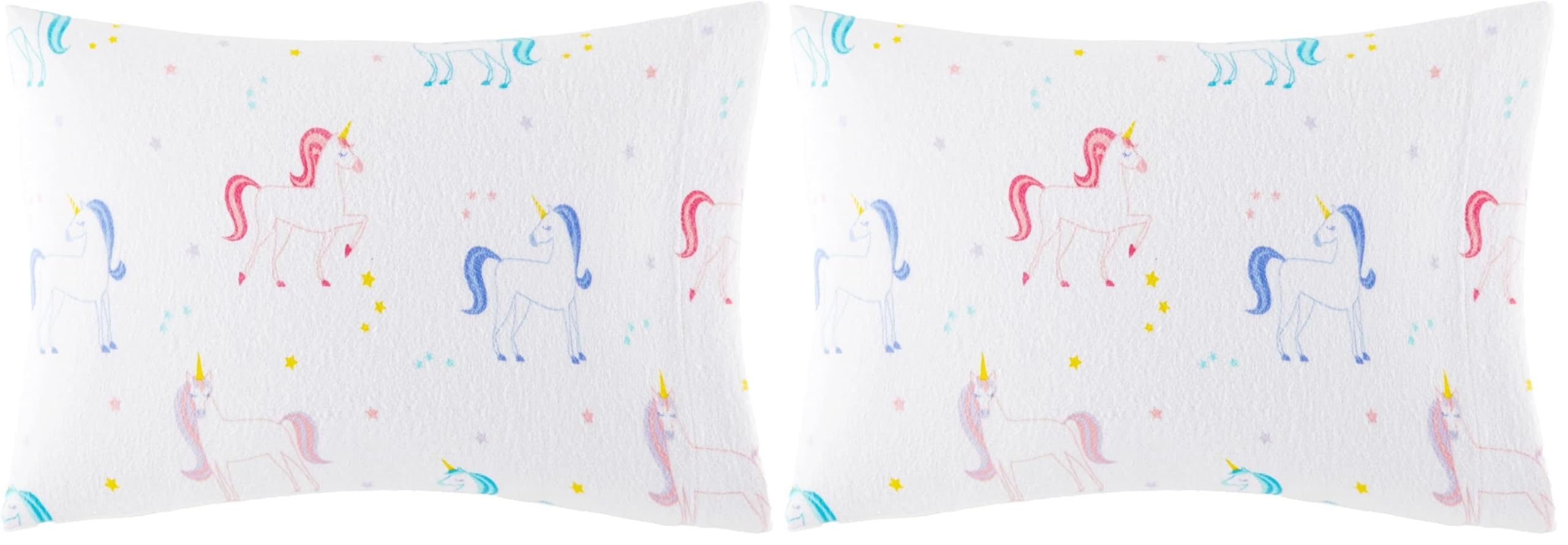 Wildkin Kids 100% Cotton Flannel Pillowcase – Soft, Breathable &amp; Toddler Size - Unicorn (Pack of 2)