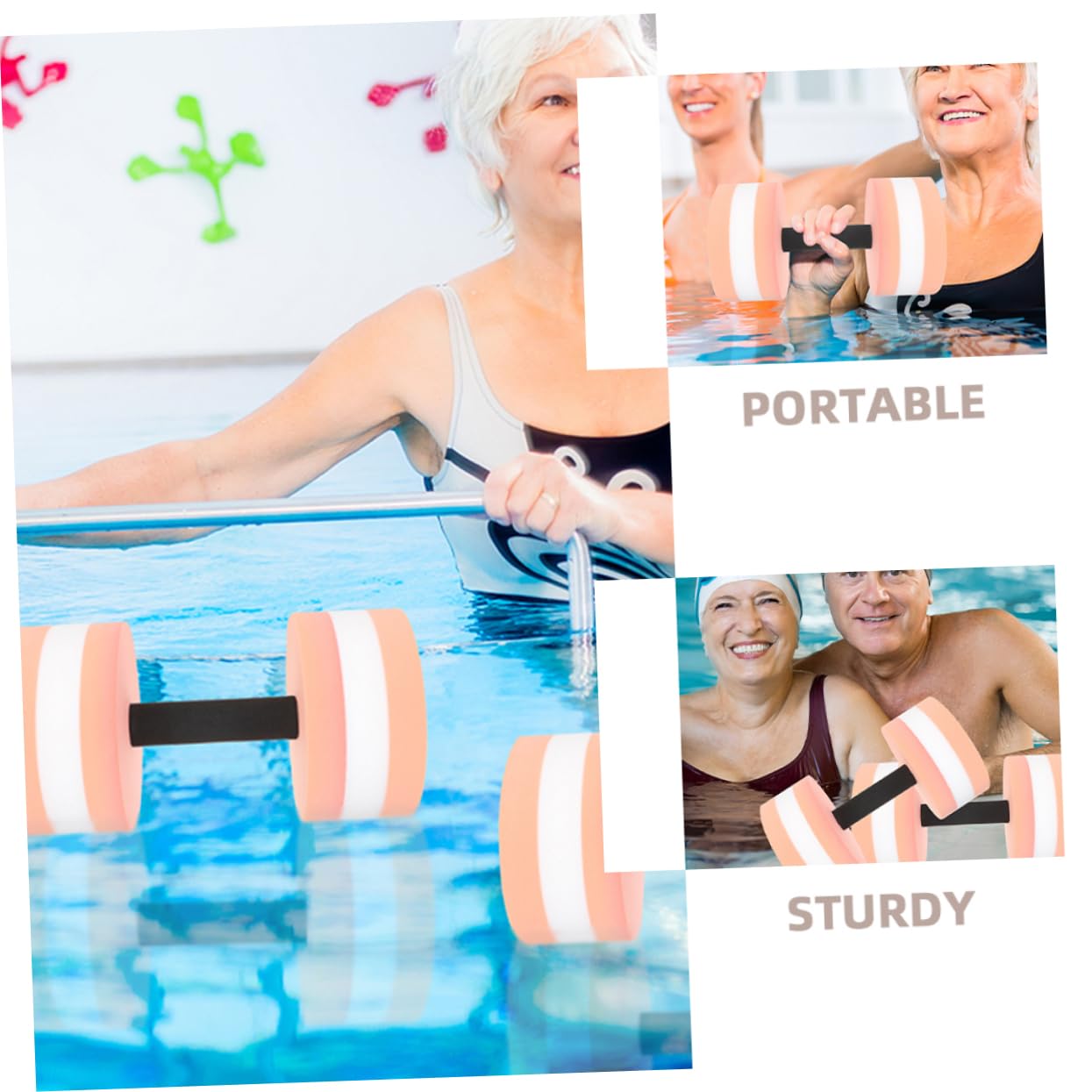 BESTonZON 4 Stück Wasserhanteln für Wassergymnastik Schwimmausrüstung für Effektives Training für Erwachsene zur Verbesserung von Flexibilität und Koordination
