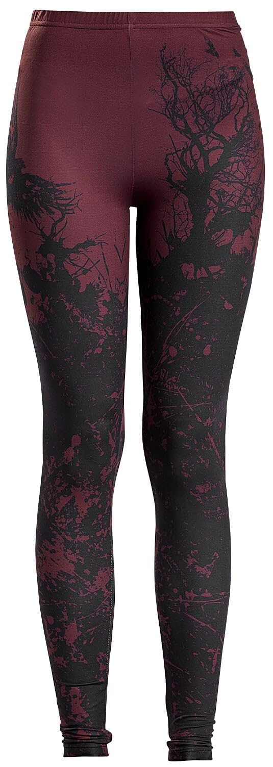 Black Premium by EMP Mujer Leggings Rojo Oscuro con Estampado Allover