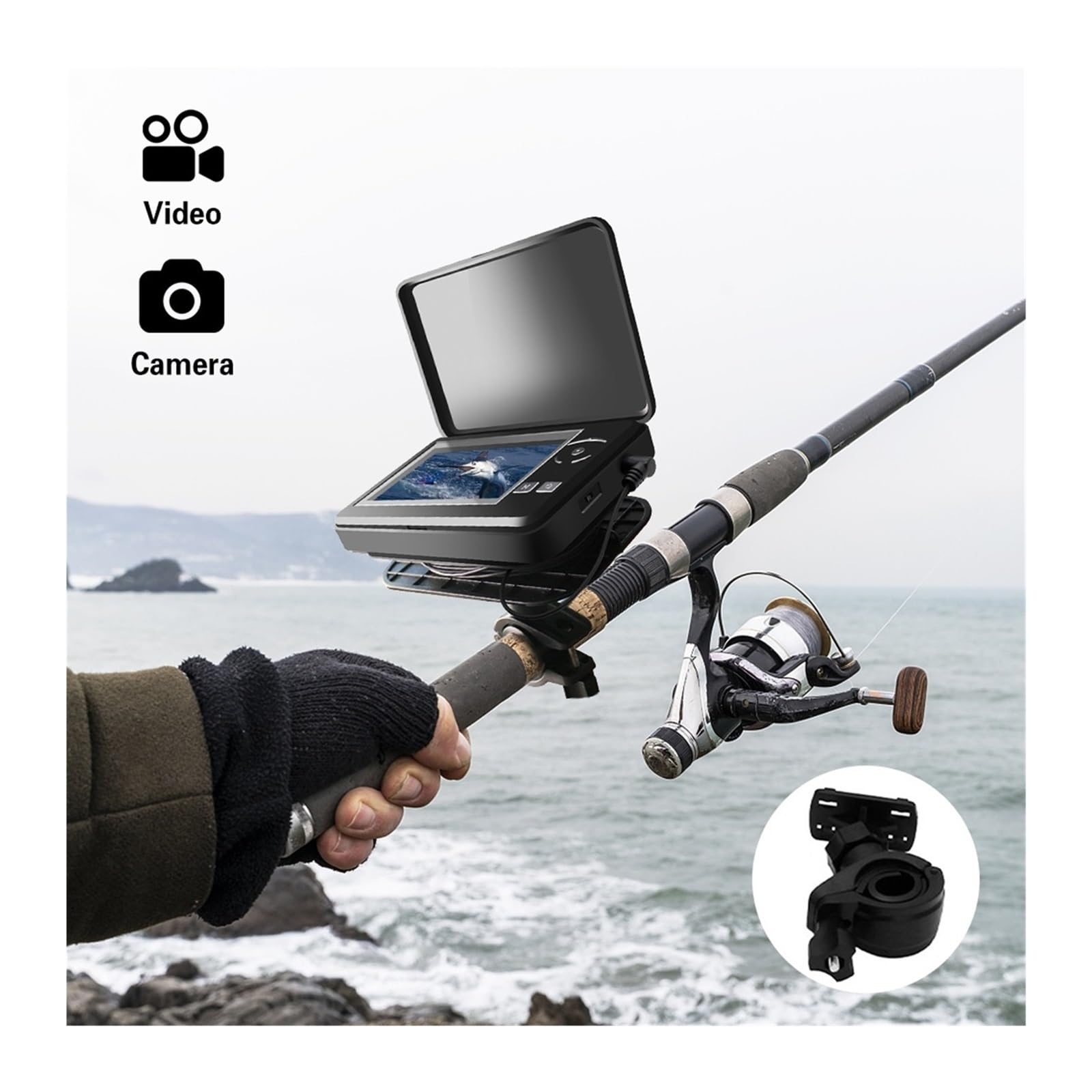 Buscador de Peces, Cámara de Pesca submarina portátil, Impermeable, con videocámara DVR y Pantalla LCD 4,3 Pulgadas for en Barco Lagos Helados(No DVR)