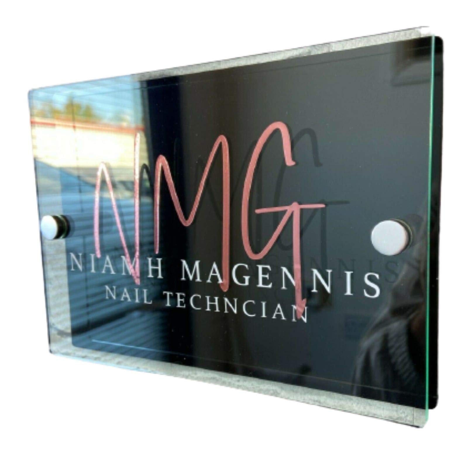 Be-Creative Placa de oficina moderna de primera calidad para la entrada comercial de la tienda, diseño de negocios – XL (400 mm/140 mm)