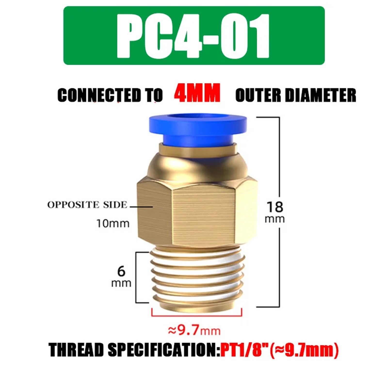 Filtr powietrza gąbka motocykl 10/50 sztuk złączka pneumatyczna złącze powietrza PC 4mm 6mm 8mm 10mm 12mm gwint 1/8 "1/4" 3/8 "1/2" złączki do węży szybkozłącza rurowe(PC4-01,100 PCS)