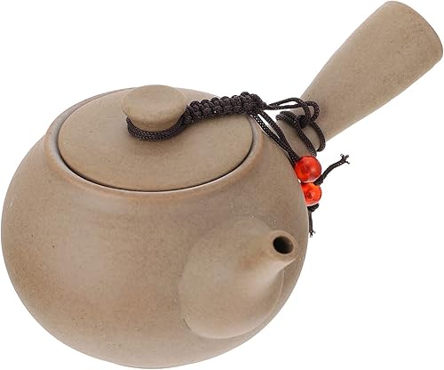 Miniatura 2 de Juego de tetera japonesa Kyusu de cerámica: tetera clásica con mango lateral, tetera de porcelana coreana, tetera de kung fu, tetera Mino Ware Kyusu