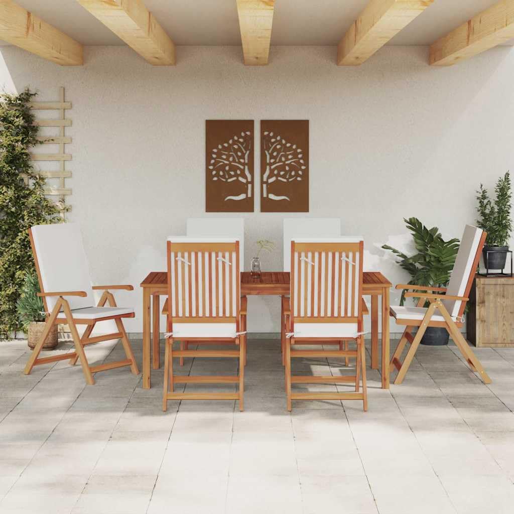 Set da 6 Sedie da Giardino in Legno di Teak 57x71,5x104 cm | Sedie reclinabili multiposizione per pranzo e relax all'aperto in terrazzo, balcone o veranda.