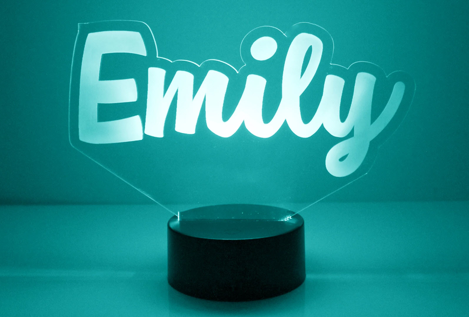 Image of Custom QR Code LED Sign Night Light Lamp with Remote, Light Up Display with Personalized Name or Image, Customized, Made in The USA, Clear Acrylic Design with 16 Colors, 4 Modes