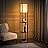 Wooden floor lamp with shelves
