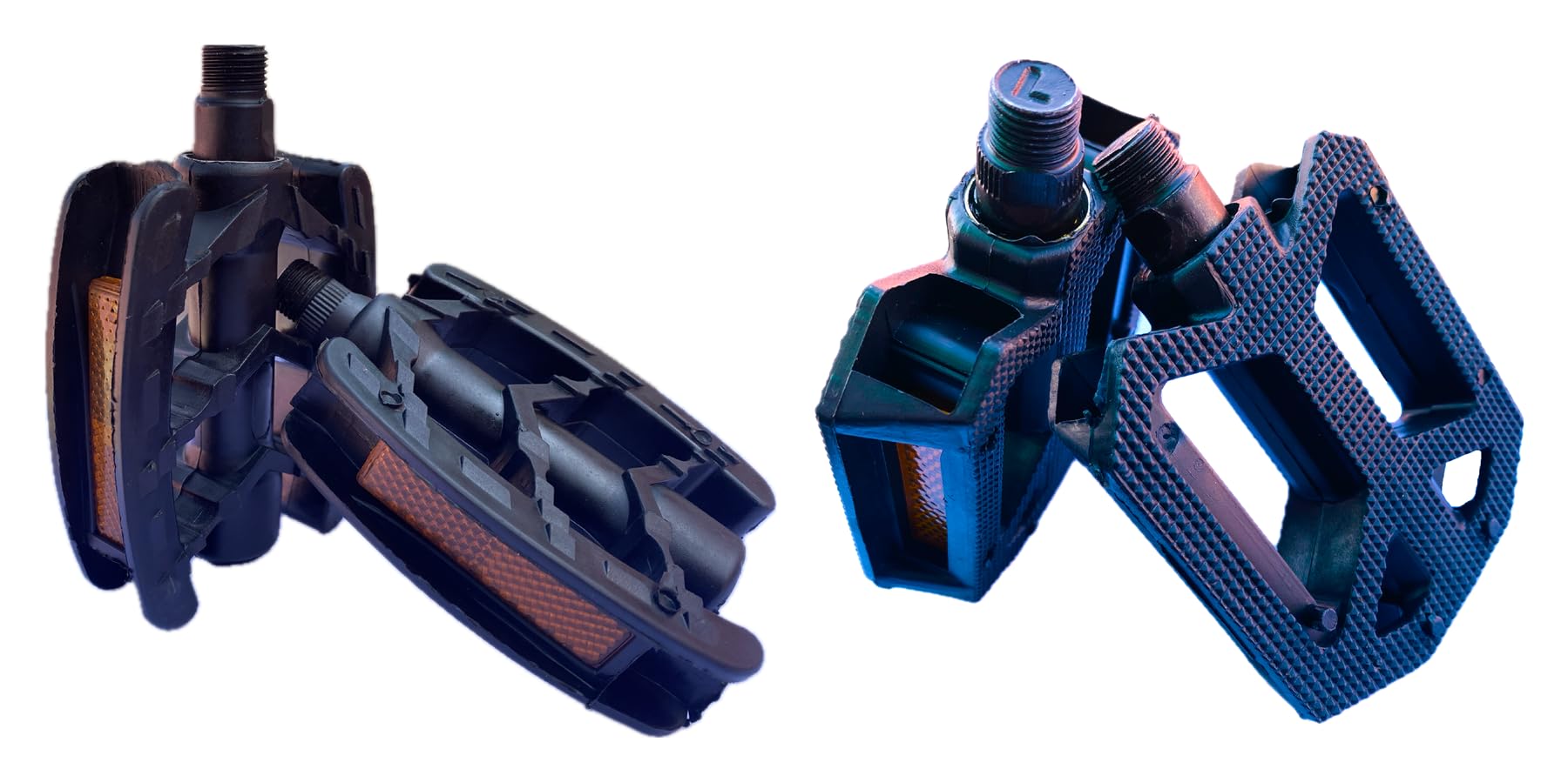 Wavva® ABS Plastic (PVC) Cycle Bicycle Pedal Set for MTB Mountain Senior Ranger Bikes Free Size with Steel Axle for All Cycles (Black) We Deals in Quality Product Only. (Big Diameter Pedal)