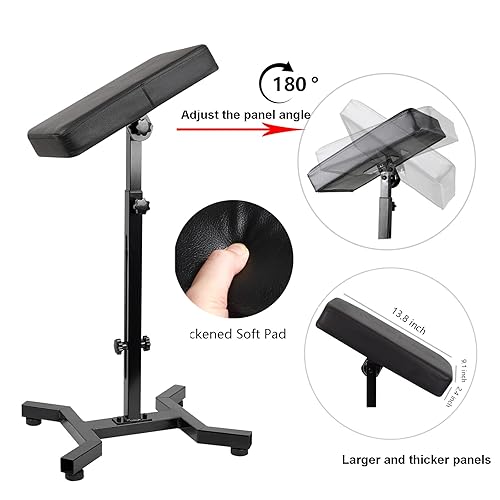 Miniatura 4 de HUOXOU Reposabrazos de tatuaje, soporte para brazos de tatuaje, tatuaje de reposabrazos, reposabrazos de tatuaje, estabilidad de base de cuatro