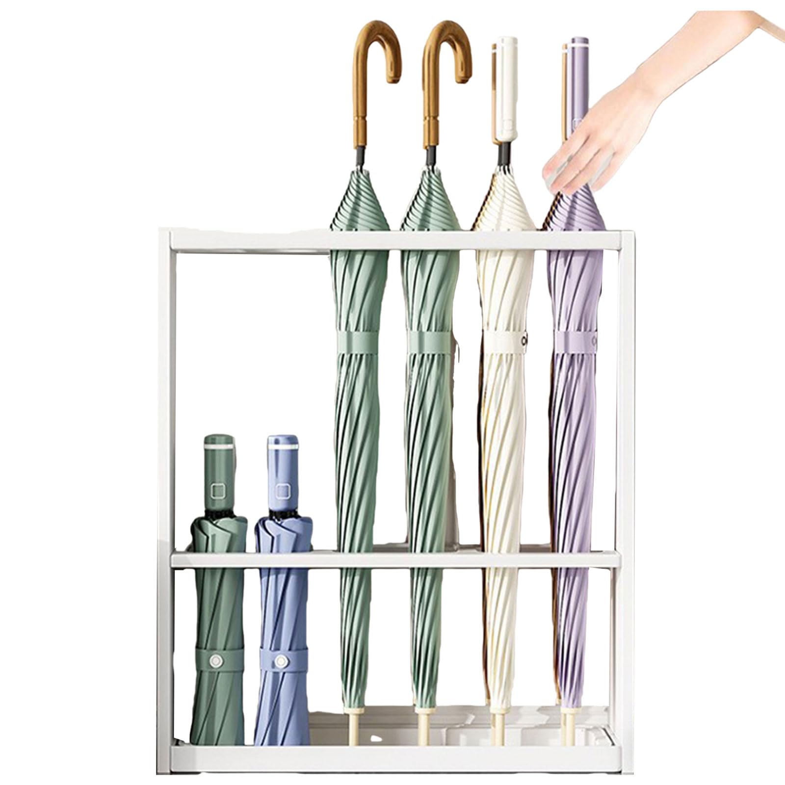 Porte-Parapluie en Fer Anti-Basculement - Solution Sols Secs avec Bac Amovible