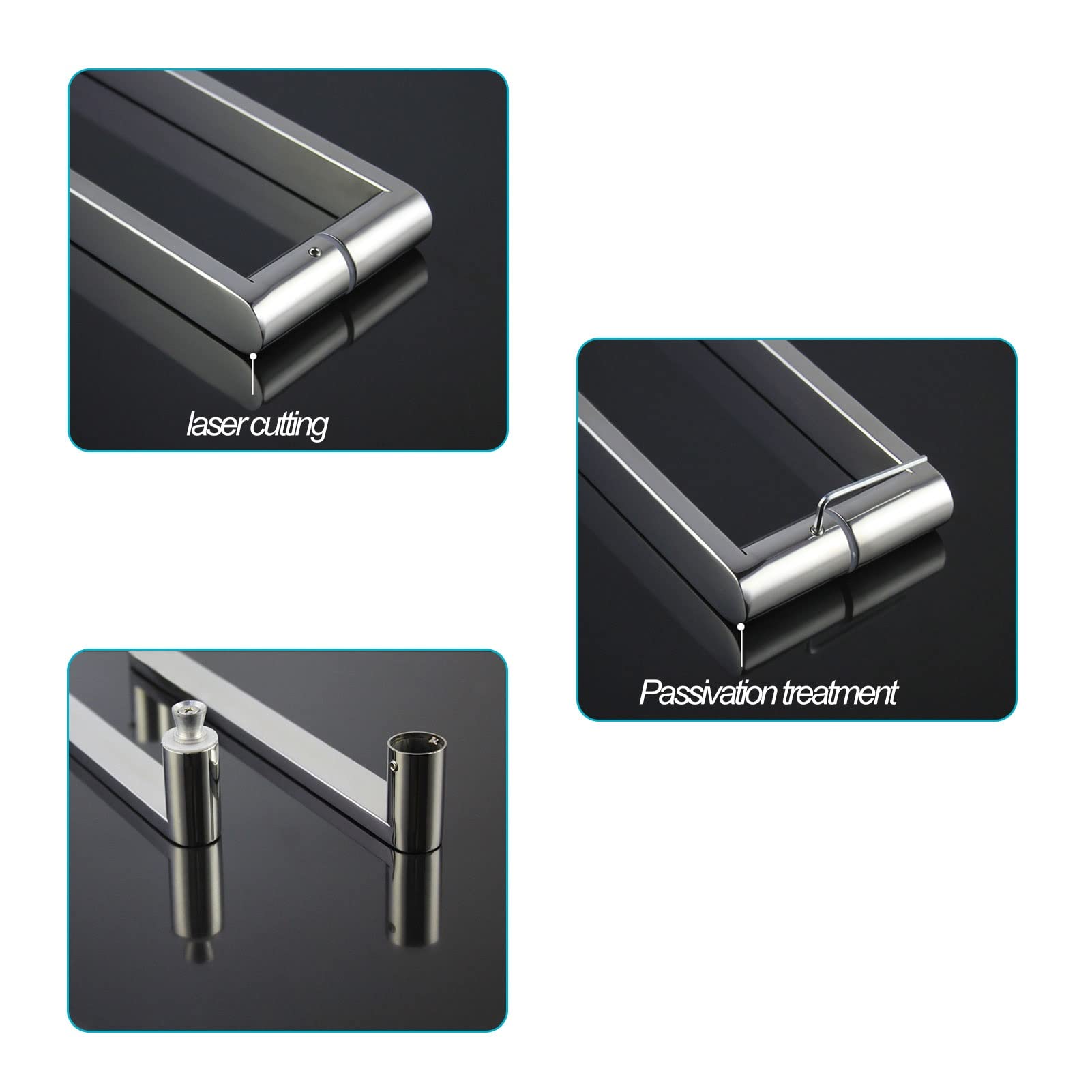 Set di maniglie di ricambio per porta della doccia, per porte in vetro, per box doccia, maniglie interne/esterne, accessori per mobili, 200 mm