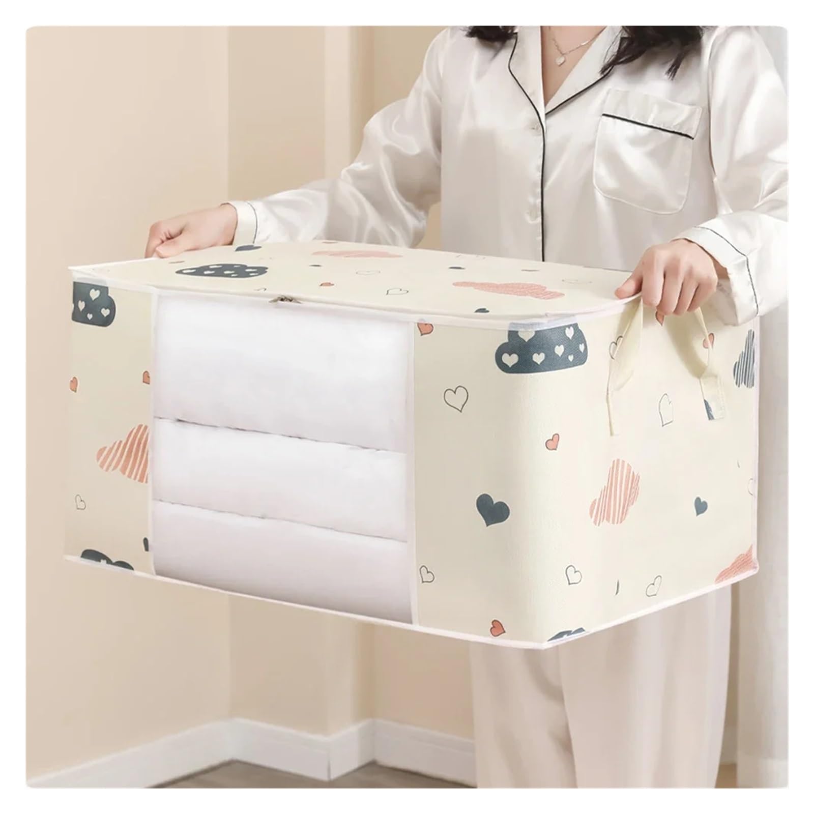 Cajas Almacenaje Ropa Organizador de ropa de 3 piezas, bolsa de almacenamiento de ropa y colcha, organizador de armario impermeable, bolsa de almacenamiento plegable de gran capacidad for mantas y edr