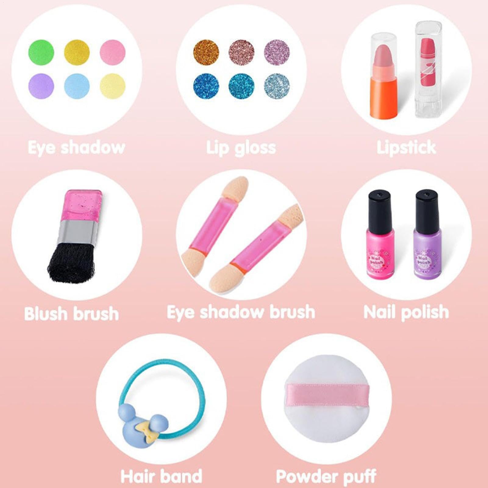 Trucchi Per Bambine set principessa lavabile sicuro atossico | Set Cosmetico Giocattolo Vero Lavabile Per Bambini Di Ruolo Travestimento Festa Salone Di Bellezza Cosmetico Glitter