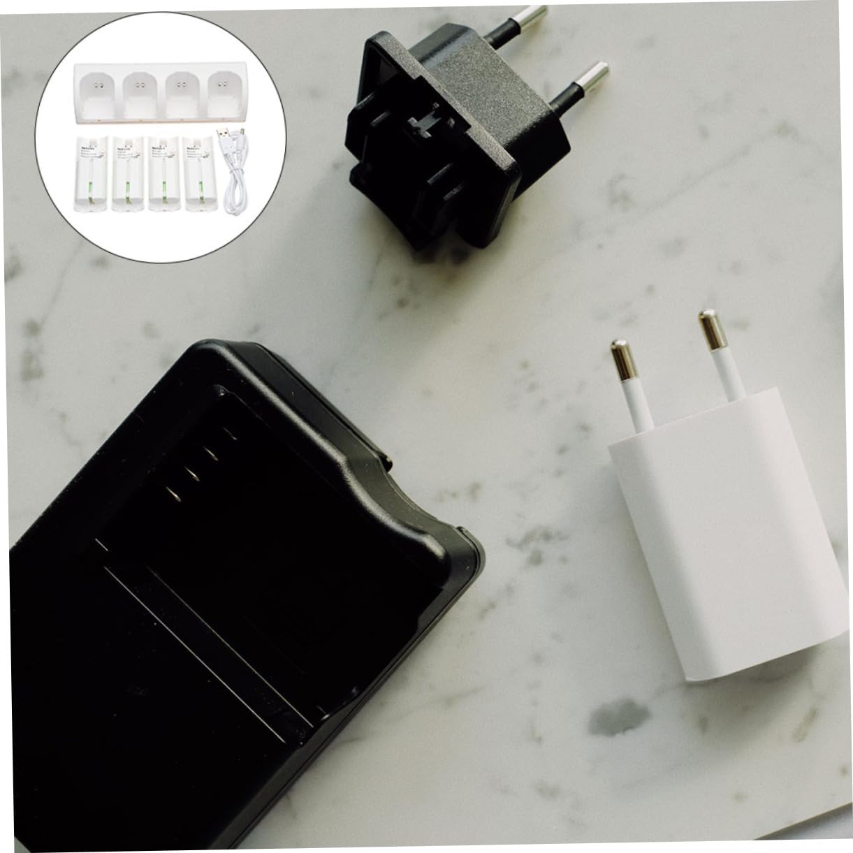 HOMSFOU 1juego Cargador De Batería Recargable De Ranuras Adaptador Compacto USB para AA y AAA Diseño Ligero y Portátil Color