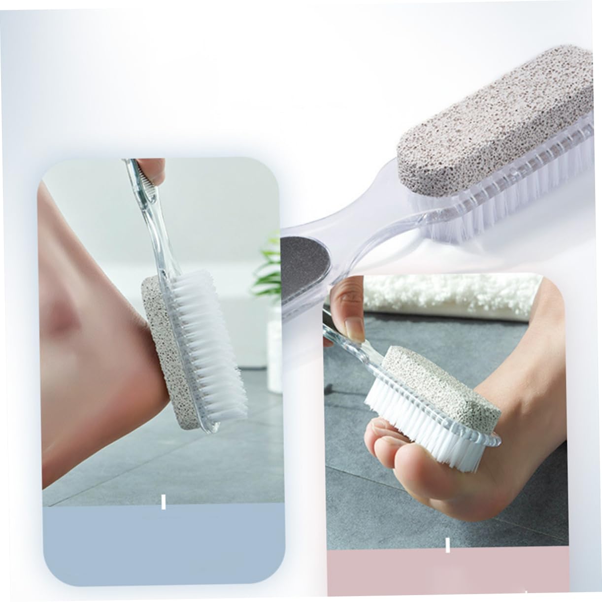 Kit Exfoliante para Eliminar Tejido Muerto Cuidado Pies Piedra Pómez Cepillo y Lima Ergonómica en Casa y Spa