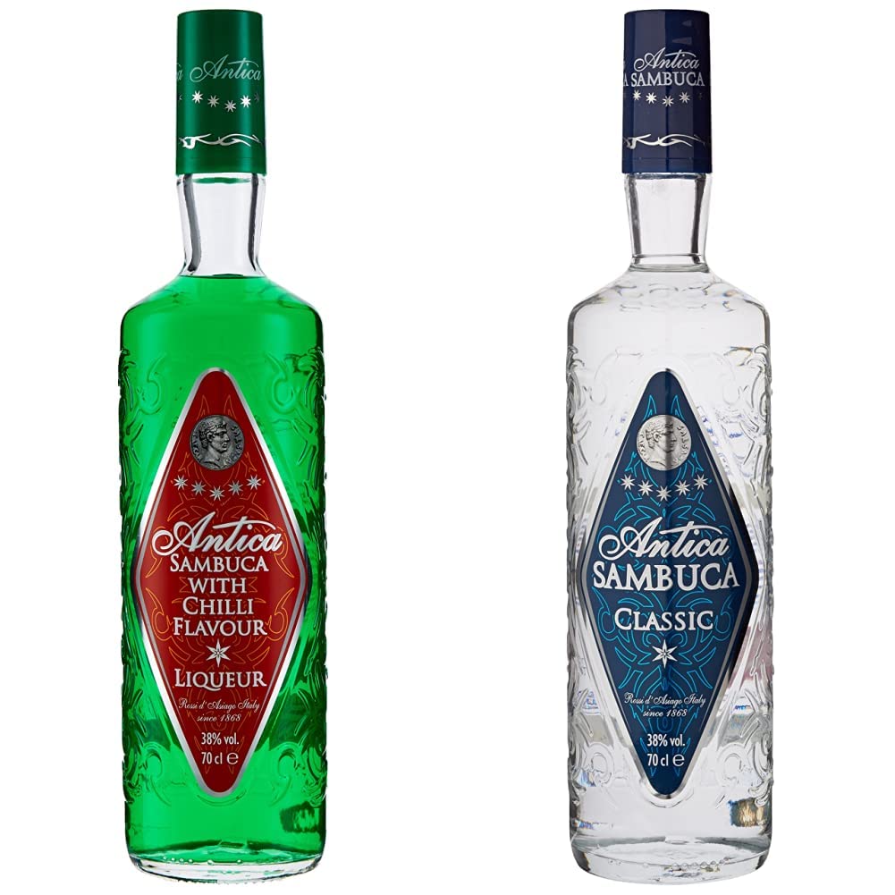 Antica Green Chilli Sambuca, 70 cl & Antica Classic Sambuca, 70cl