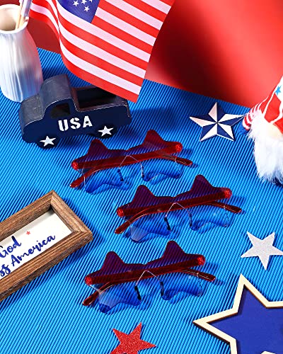 Kanayu 12 Pairs Star Sunglasses Red White And Blue Glasses 4Th Of July Star Shaped Rimless Sunglasses Independence Day Glasses Pentagram Sunglasses For Women Men Eyewear #TOP6