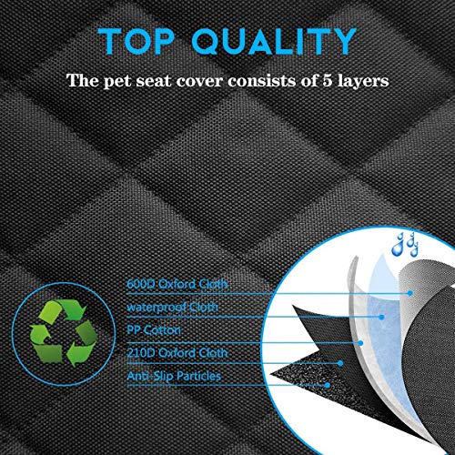 Portin Dog Car Seat Covers Pet Seat Cover, Waterproof Nonslip Bench Rear Seat Cover Compatible for Middle Seat Belt Fits Most Cars Trucks and SUVs MPVs, Bucket Bench Available - Image 5