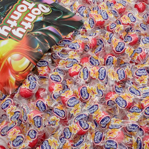TONGUE TORCHERS Fireball Candy 2 lb – in Bulk Resealable Bag, Hot & Spicy Cinnamon Hard Candy, Individually Wrapped
