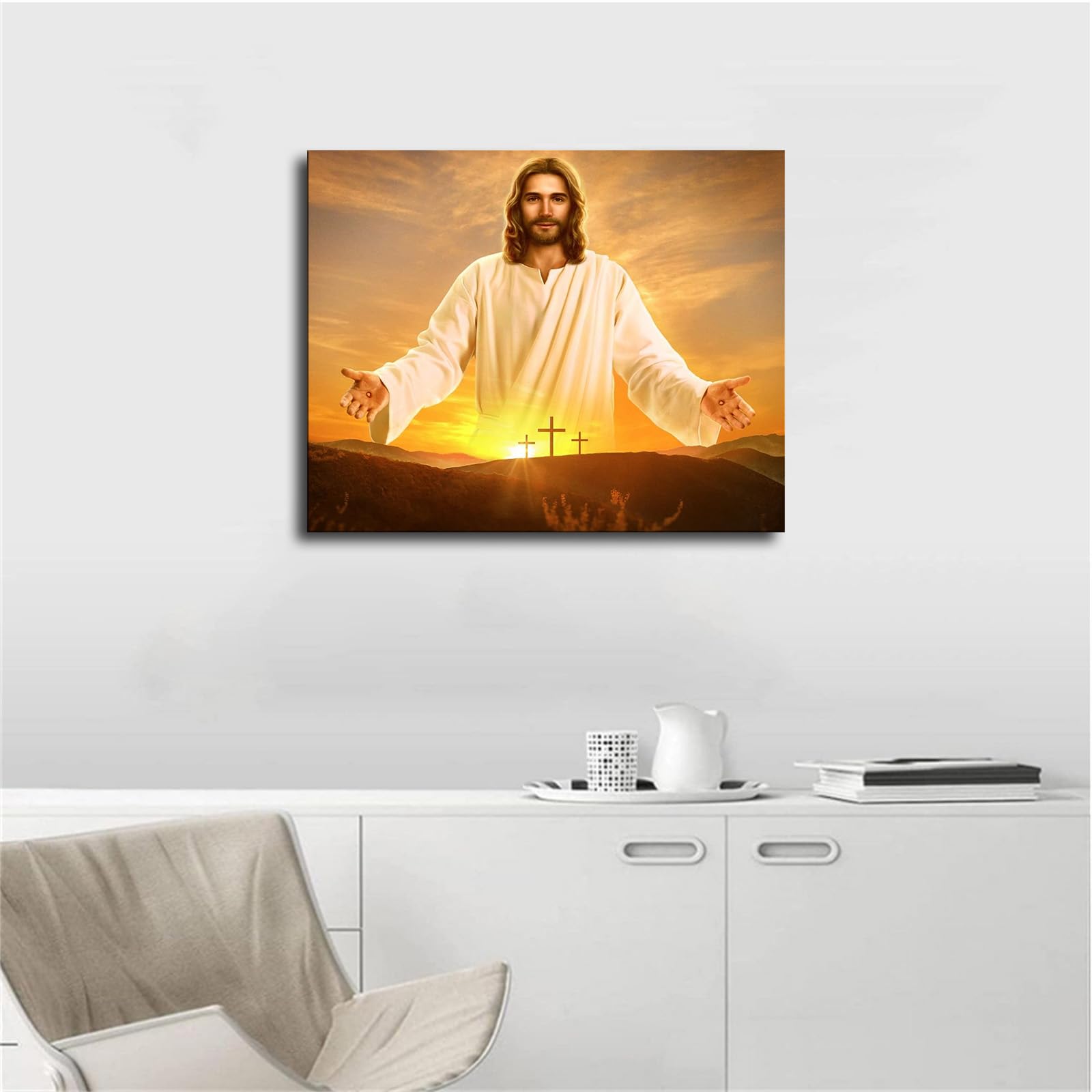 Christ Picture The Good Shepherd Jesus Christ With Lost Sheep By Greg Olsen  Painter Wall Art Poster Artworks Picture Frame Print Painting Canvas Gift  Decor Home 11x14i Lds Pictures Of Christ, image size:1600x1600