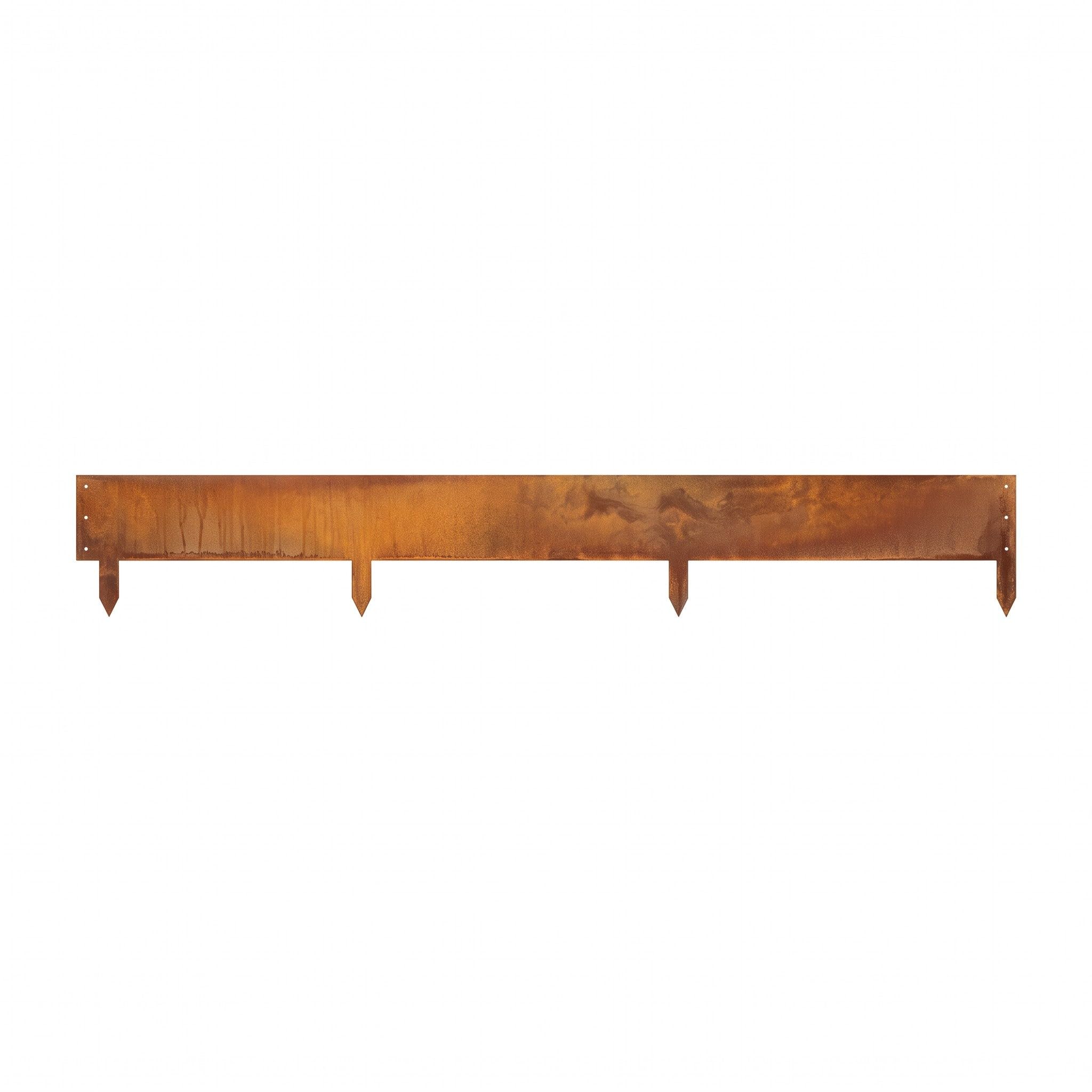 Bordure Acier Corten Flexible 15 cm, Lot de 10 (9,83 m), 1,5 mm