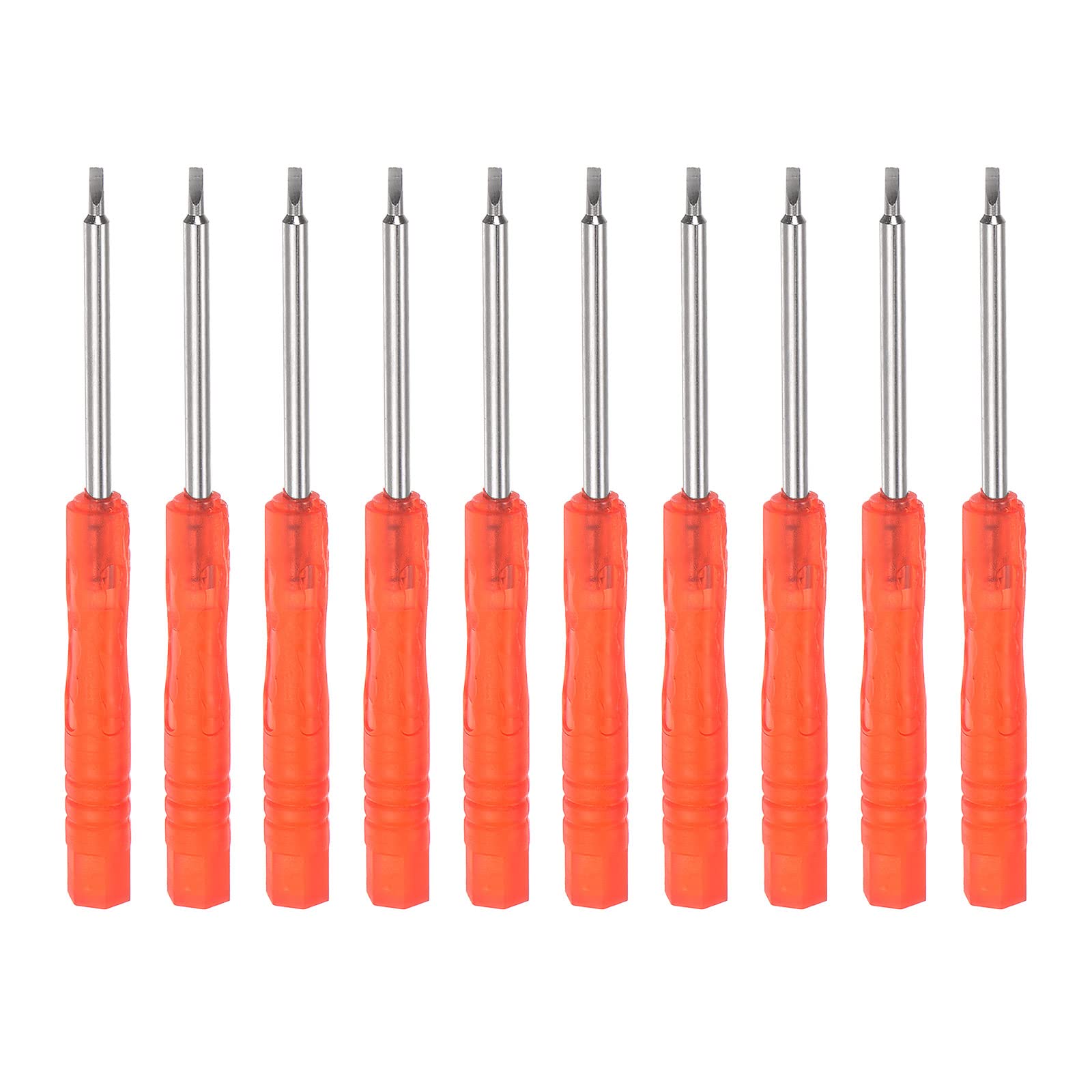 uxcell 10pcs Mini Slotted Screwdriver, 1.5mm Flat Head for Watch Eyeglasses Electronics Repair (Red)