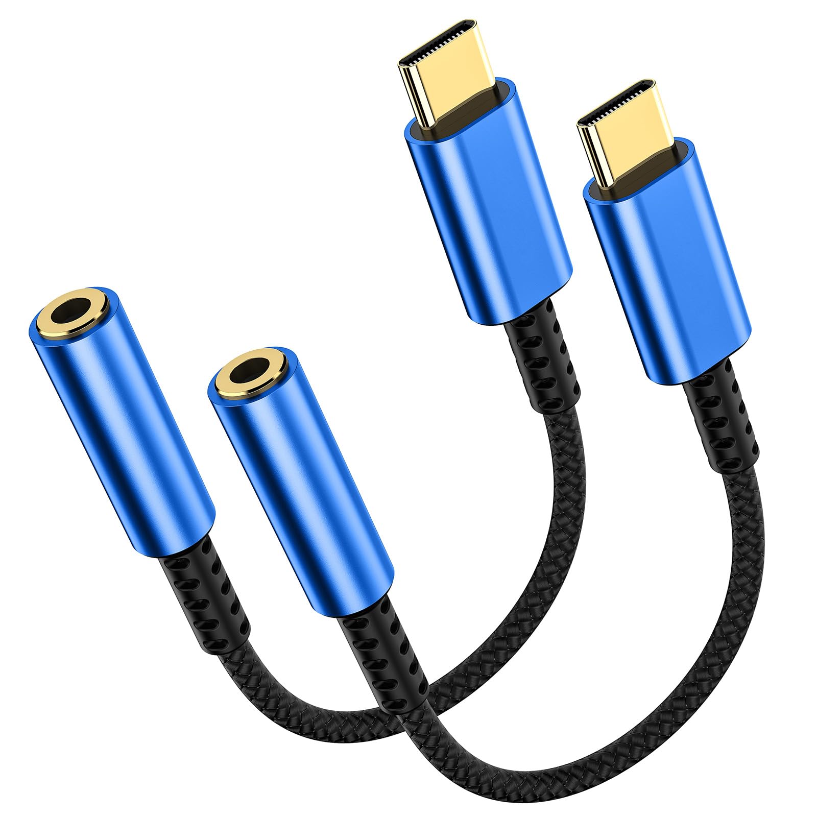 2 Pack USB C to 3.5mm Headphone Jack Adapter – Aux to USB C HiFi Audio Dongle, Type C to Aux Female Cable Cord Compatible with iPhone 18 Pro Max/18 Pro/Duo/17/16/15, Samsung S26/S25/S24/S23, Pixel