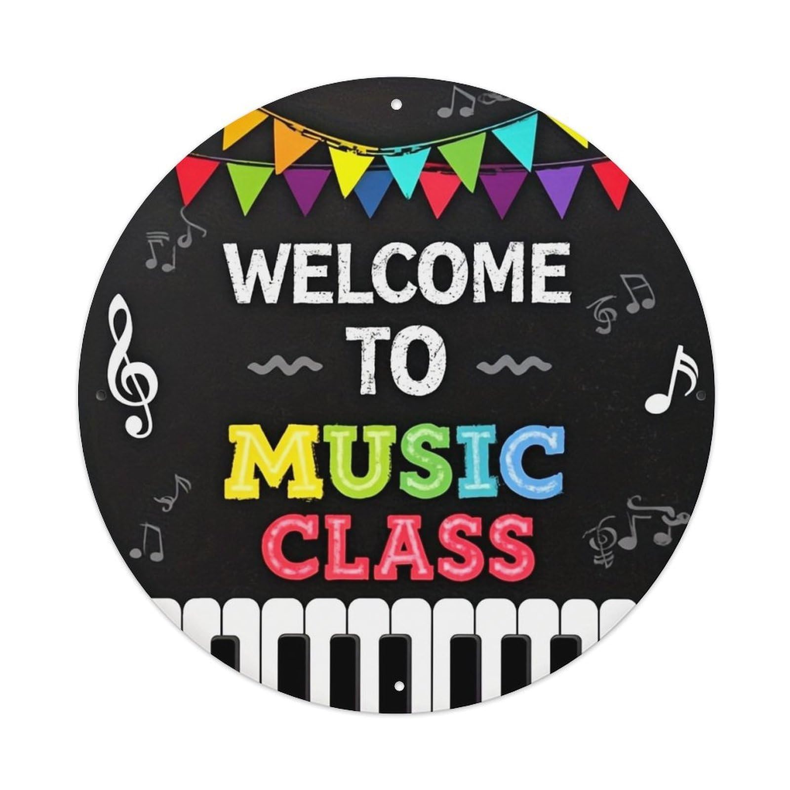Welcome To Music Class Piano Keys Tin Sign Metal Poster Vintage Metal Signs for Home Man Cave Bar Cafe Kitchen laundry room Wall Decorations Gift 8x8Inch