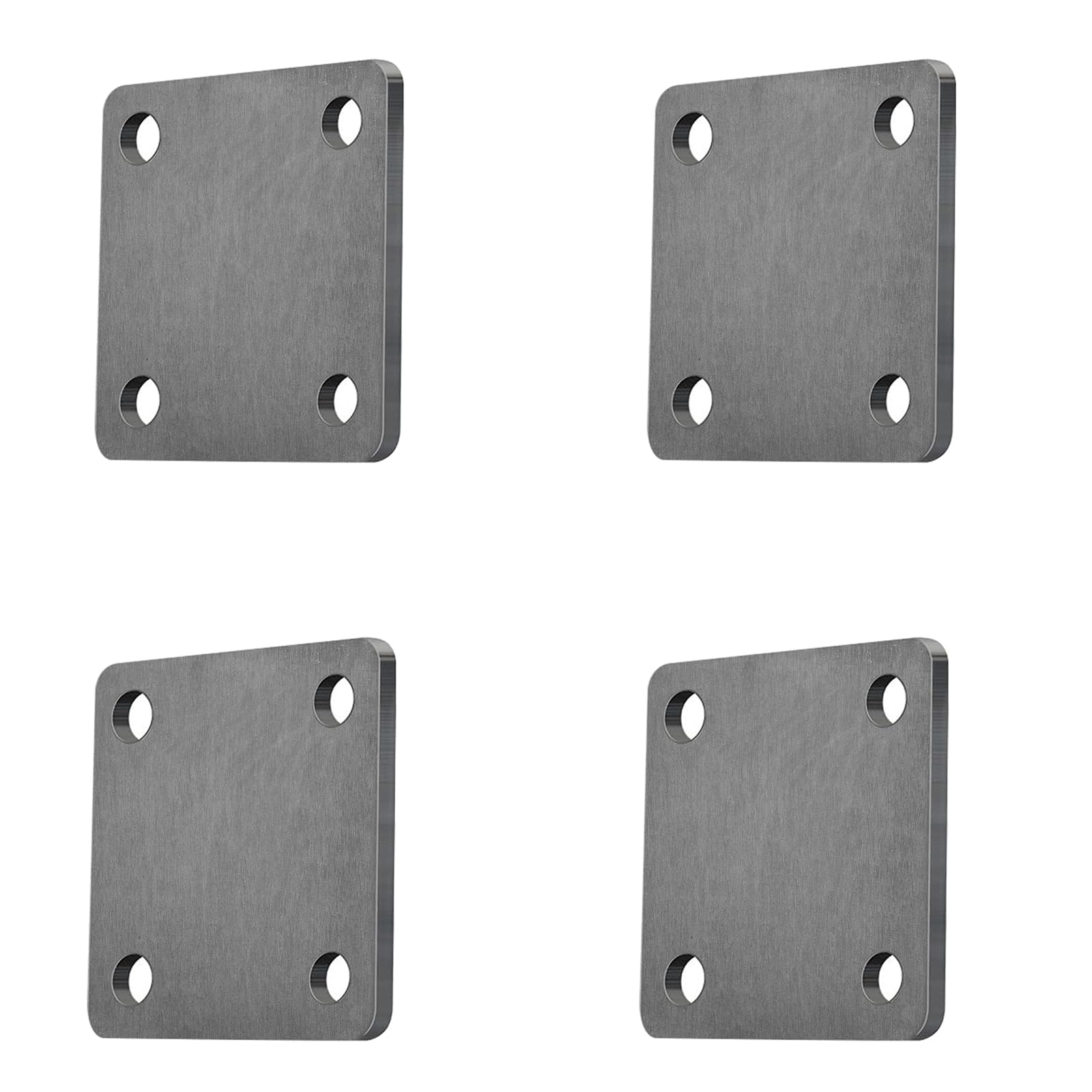 4 pièces Tôle d'Acier,125 x 125 x 6 mm Plaques d'Acier avec Trous Acier Laminé à Chaud de Haute Qualité Idéal pour Supports de Poutres, Réparations, Bases et Projets de Bricolage,4 Trous