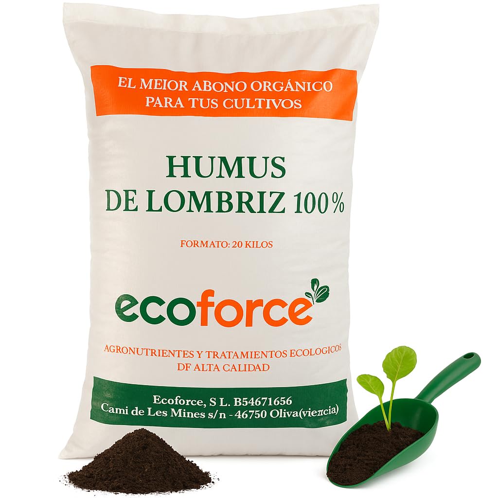 CULTIVERS Humus de Lombriz Ecológico 40 L Certificado | Abono Orgánico para Plantas y Huerto | Mejora la Estructura del Suelo y Favorece el Desarrollo Vegetal
