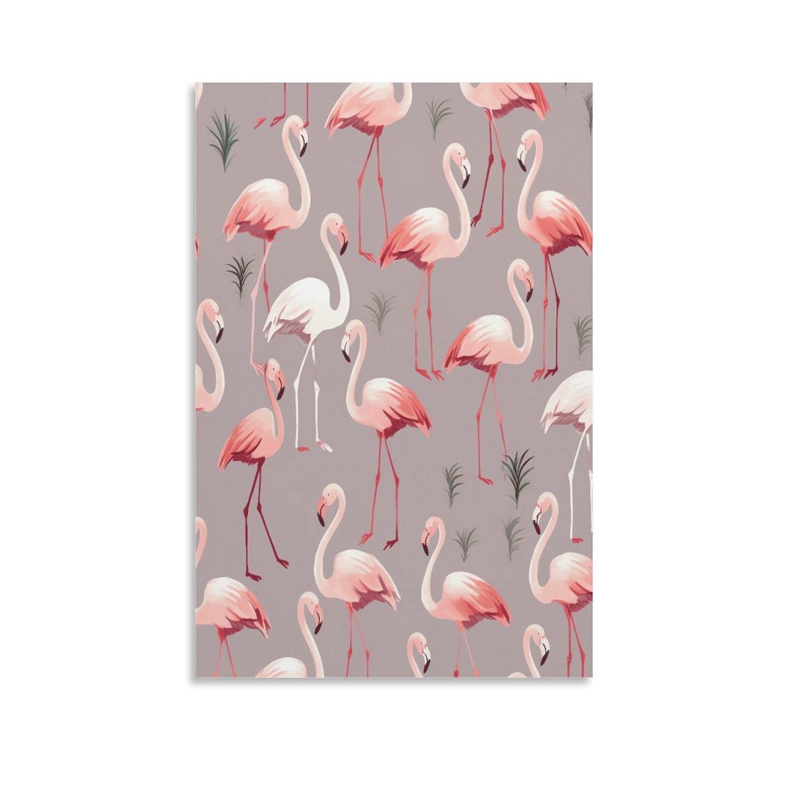 VstaDank Pink Flamingo Pattern Canvas Wall Art on Canvas Prints Artwork Exquisite Decor Artwork Hang Wall Picture Hangable Decor Painting Picture Printed Poster Art for Home Decor 20x30inch(50x75cm)