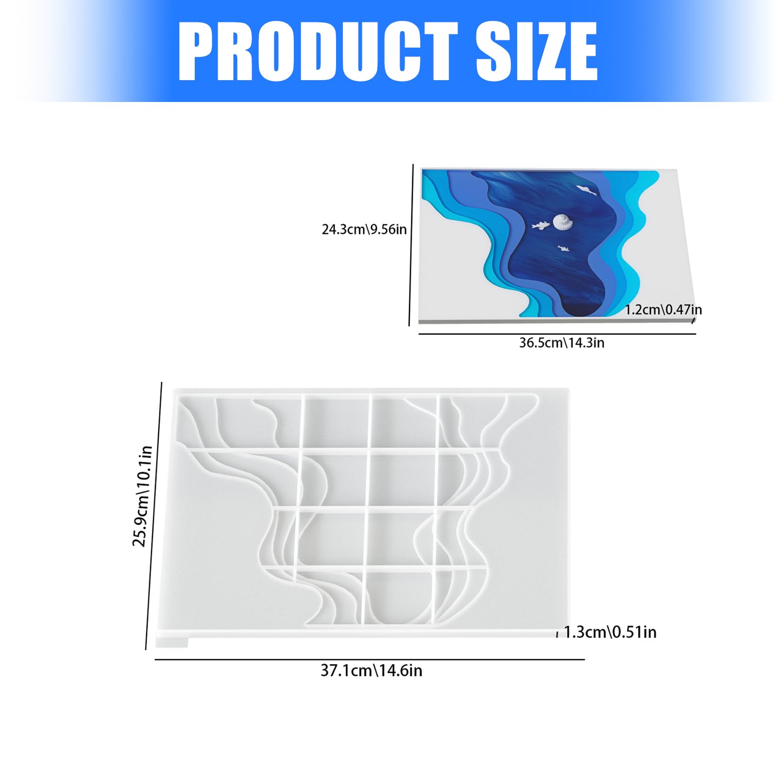 Generisch Bandeja de resina irregular moldes de silicona para hacer velas, chocolate, joyas, bandeja de almacenamiento, yeso, decoración del hogar, colofonia
