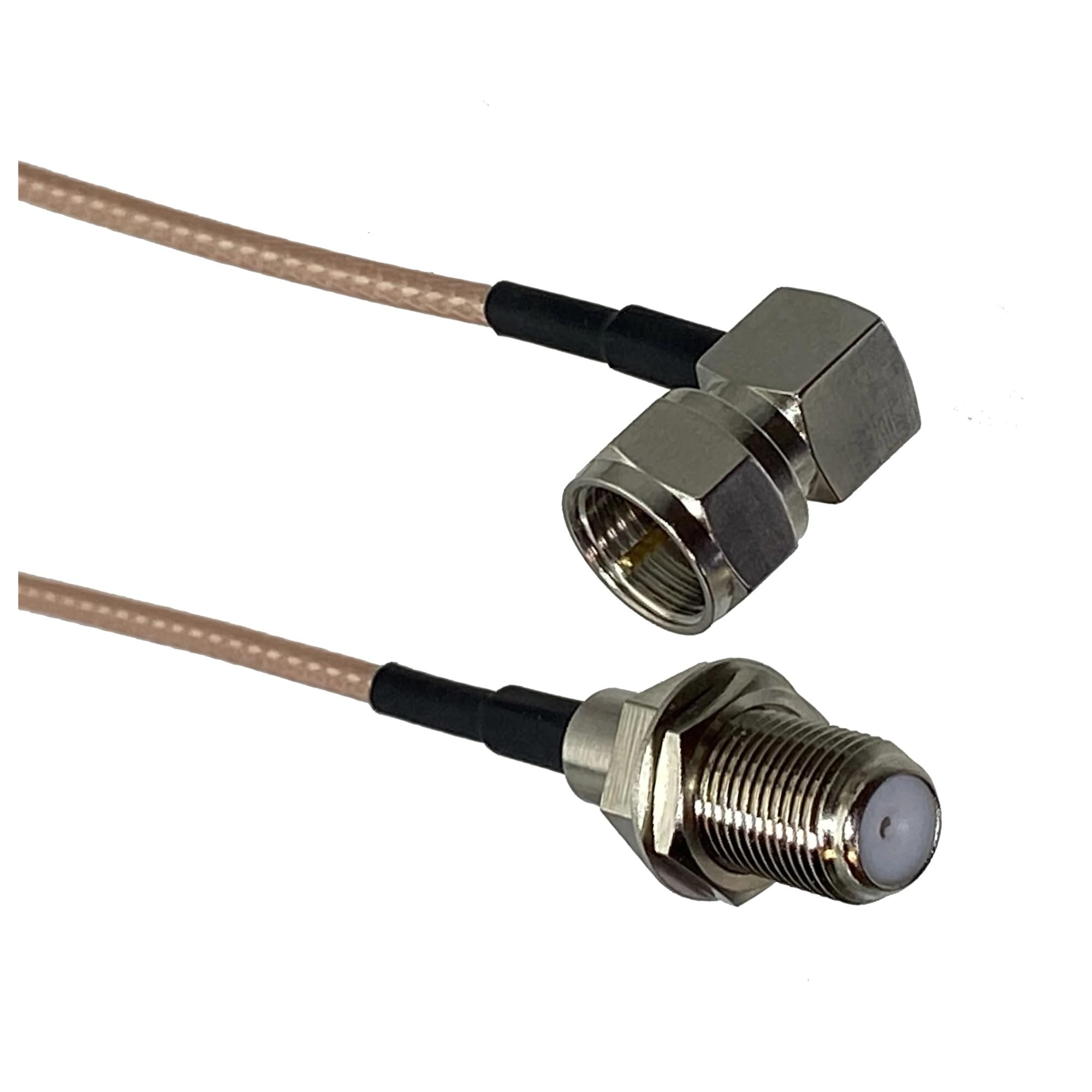 Câble de raccordement RG316 F TV vers F SMA RP SMA mâle et femelle à angle droit et à angle droit, 4 pouces à 10 pieds(F M90 to F F,3FT (1M))